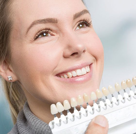 Woman Smiling Matching Teeth Pallete